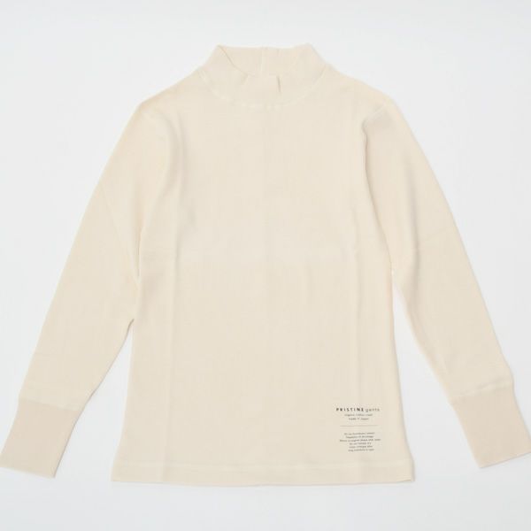 オーガニックコットン メンズパンケーキニットハイネックプルオーバー(長袖)