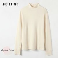 オーガニックコットン パンケーキニットハイネックプルオーバー