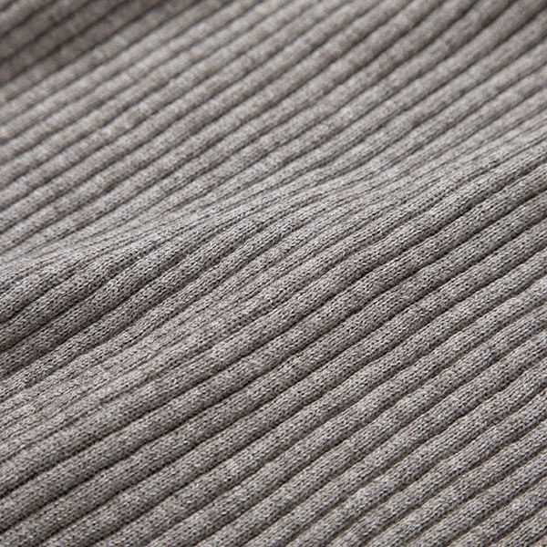 オーガニックコットン&ヤク リブタートル グレー M