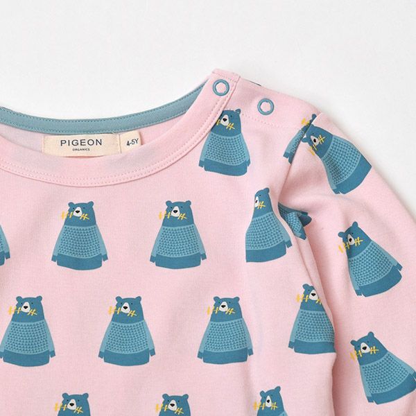 オーガニックコットン キッズ巾着つきパジャマ（長袖）Bear