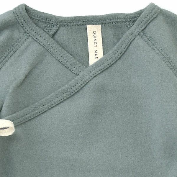 オーガニックコットン ベビー長袖あわせトップス＆足つきパンツ