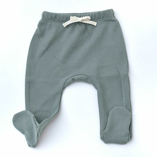 オーガニックコットン ベビー長袖あわせトップス＆足つきパンツ