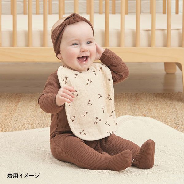 オーガニックコットン ベビーリブ足つきカバーオール(長袖)