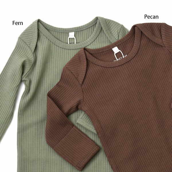 オーガニックコットン ベビーリブ足つきカバーオール(長袖)