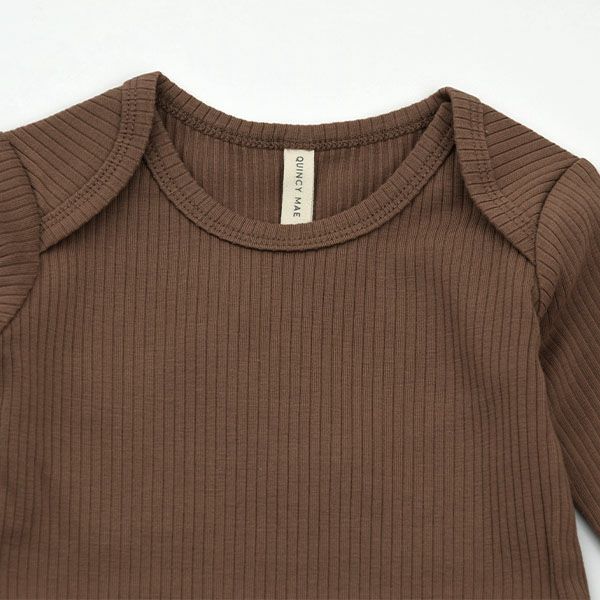 オーガニックコットン ベビーリブ足つきカバーオール(長袖)