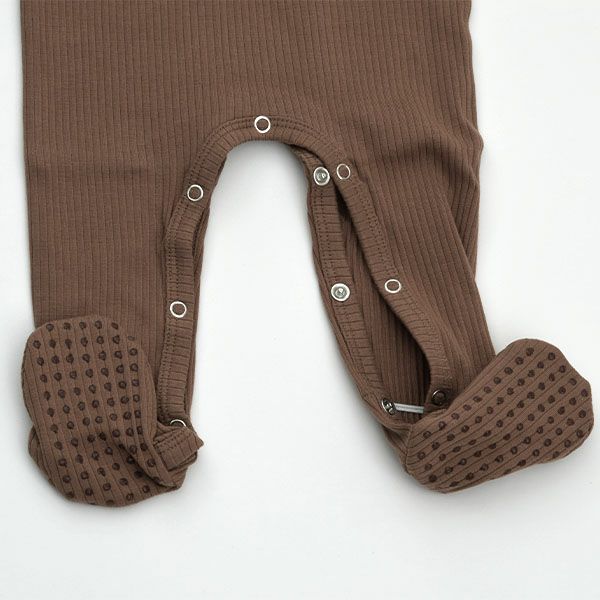 オーガニックコットン ベビーリブ足つきカバーオール(長袖)