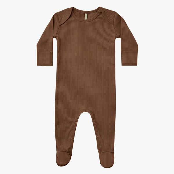 オーガニックコットン ベビーリブ足つきカバーオール(長袖)