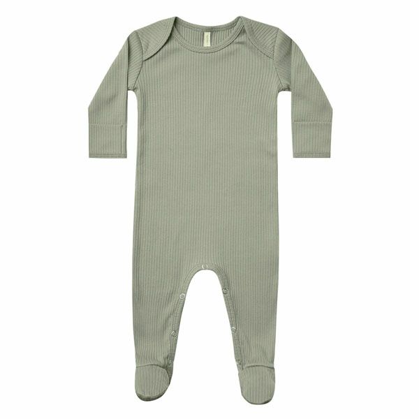 オーガニックコットン ベビーリブ足つきカバーオール(長袖)