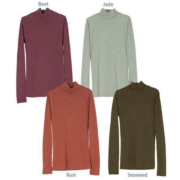 オーガニックコットン フライスタートルネック