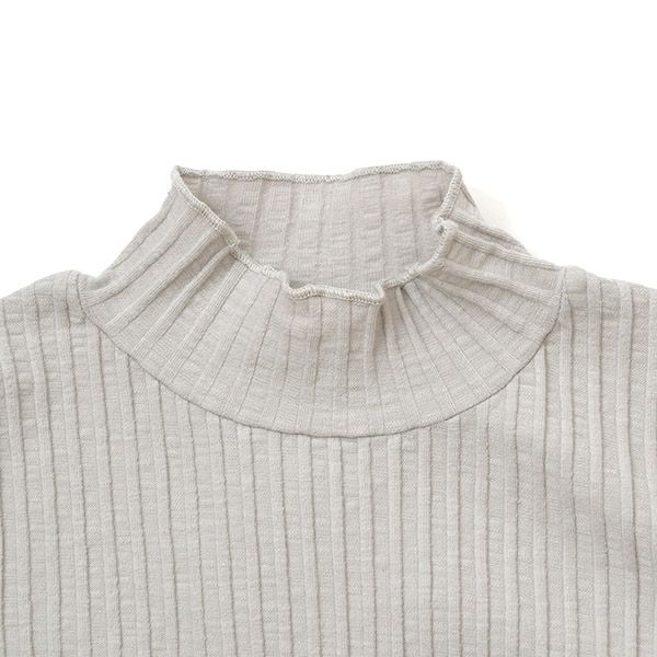 オーガニックコットン キッズ モックネックリブTシャツ(長袖)