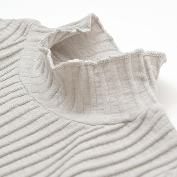 オーガニックコットン キッズ モックネックリブTシャツ(長袖)