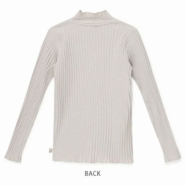 オーガニックコットン キッズ モックネックリブTシャツ(長袖)
