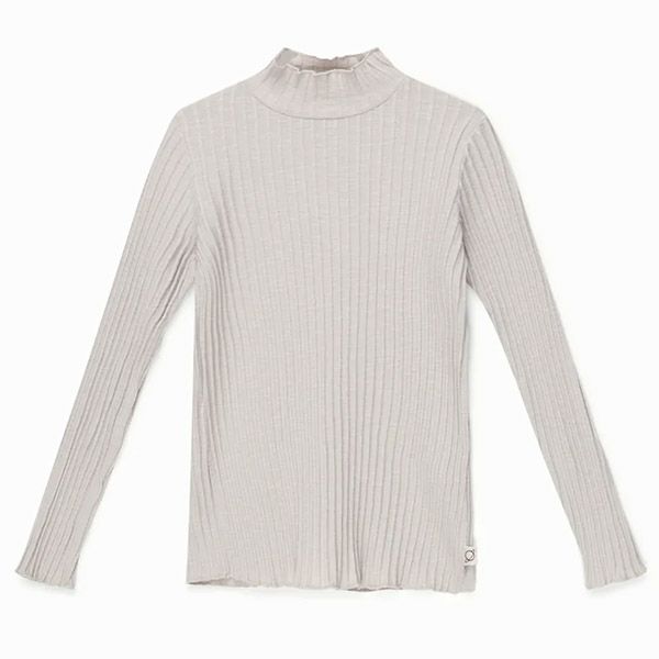 オーガニックコットン キッズ モックネックリブTシャツ(長袖)