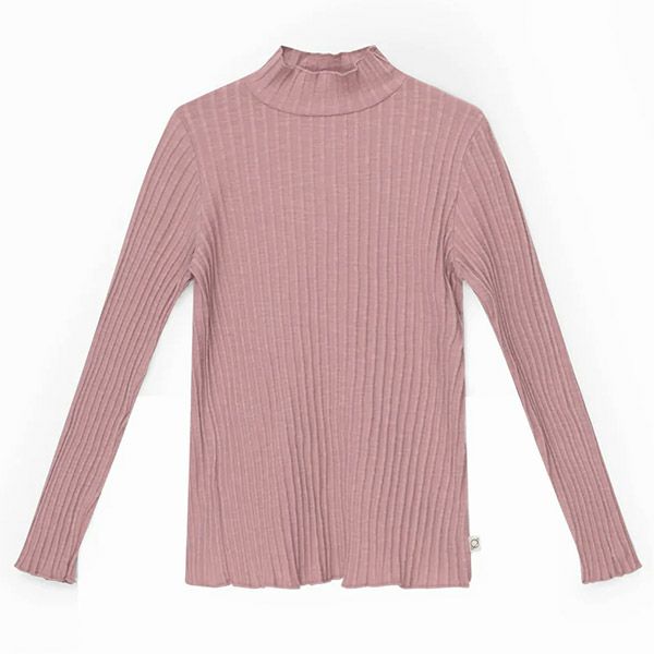 オーガニックコットン キッズ モックネックリブTシャツ(長袖)