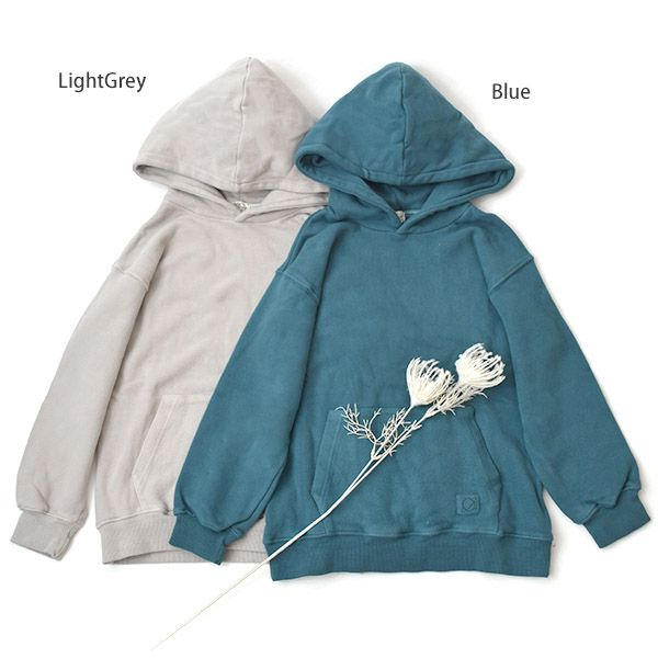 オーガニックコットン キッズ 裏起毛プルパーカー