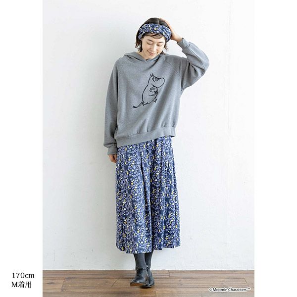 オーガニックコットン ムーミン谷の仲間たち 裏起毛パーカー