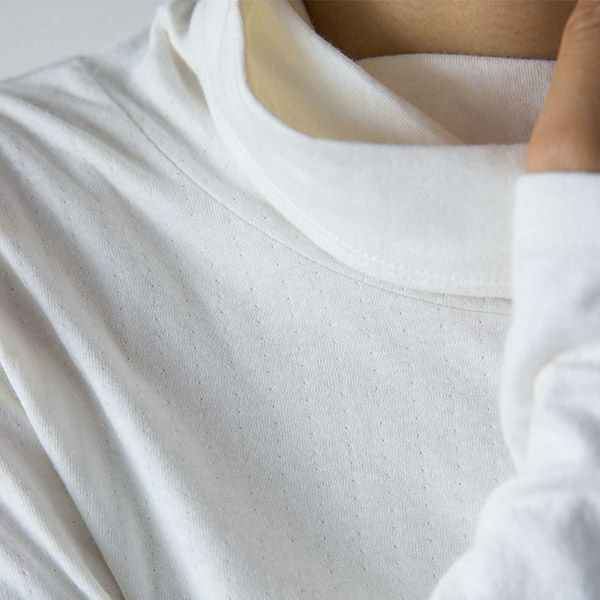 オーガニックコットン ダブルガーゼ オフタートルネック