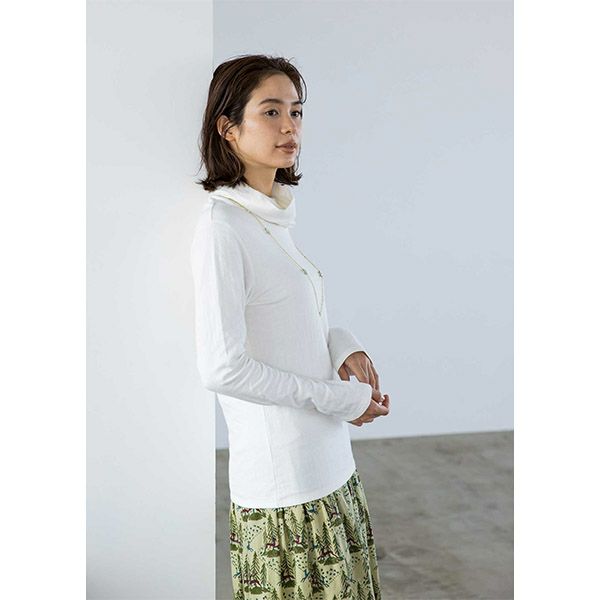 オーガニックコットン ダブルガーゼ オフタートルネック