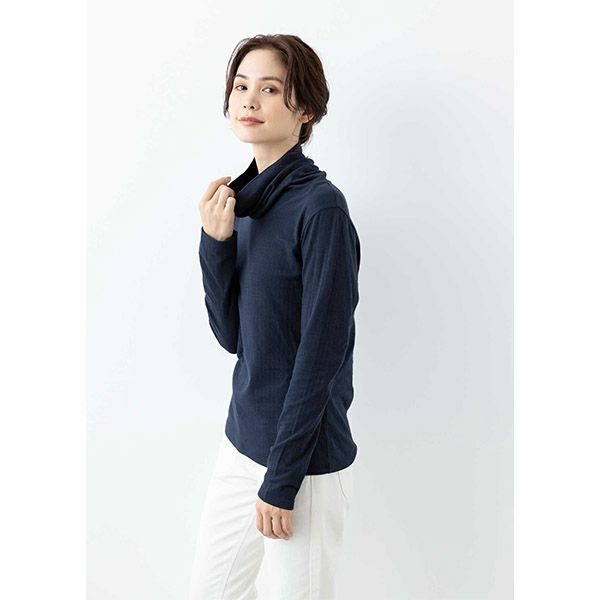 オーガニックコットン ダブルガーゼ オフタートルネック