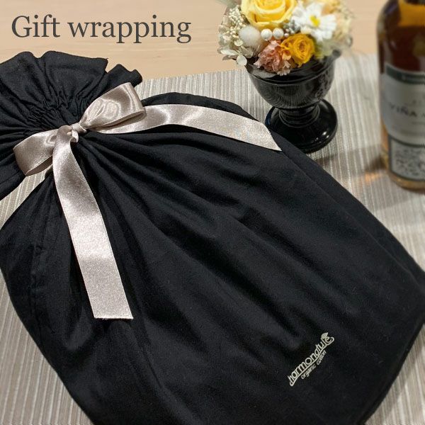 ギフトラッピング オーガニックコットン エコバッグ Black