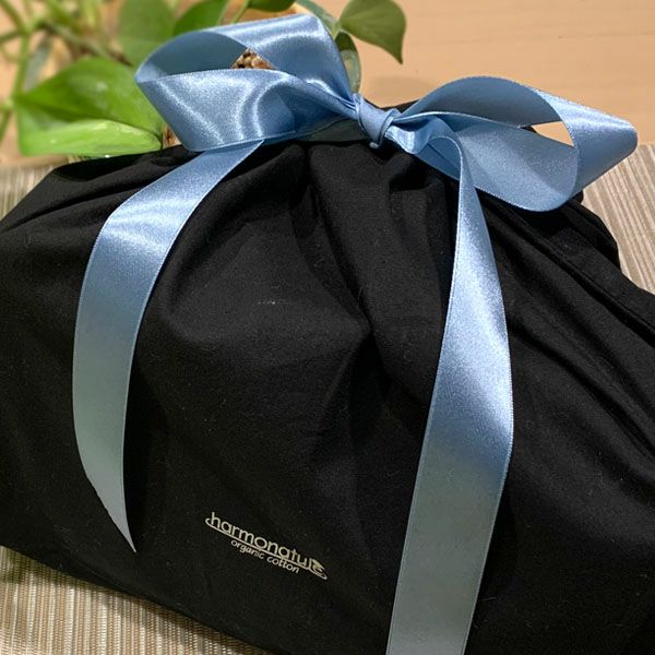 ギフトラッピング オーガニックコットン エコバッグ Black