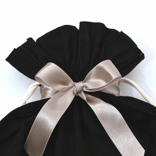 ギフトラッピング オーガニックコットン エコバッグ Black
