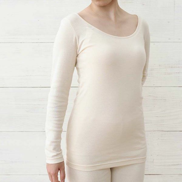 オーガニックコットン 薄手ロングスリーブインナー