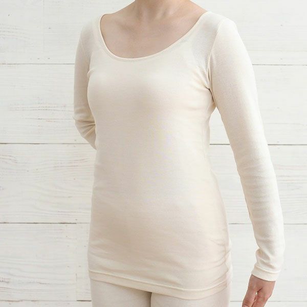 オーガニックコットン 薄手ロングスリーブインナー