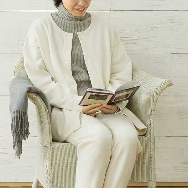 オーガニックコットン 裏起毛スウェットカーディガン