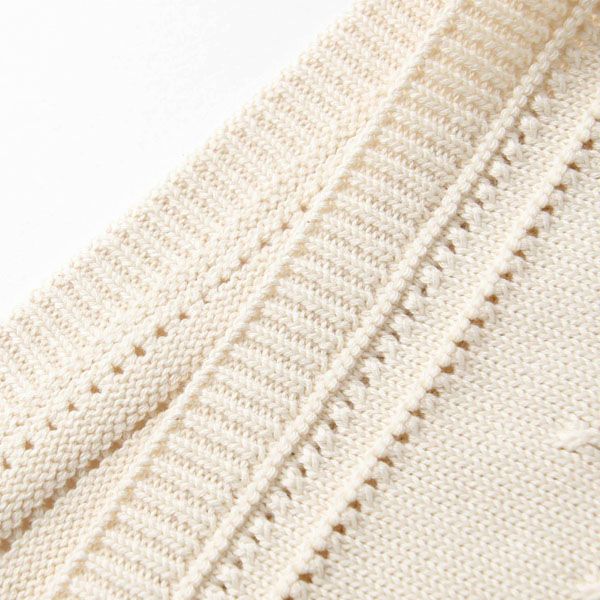 オーガニックコットン タック柄編みニットブランケット