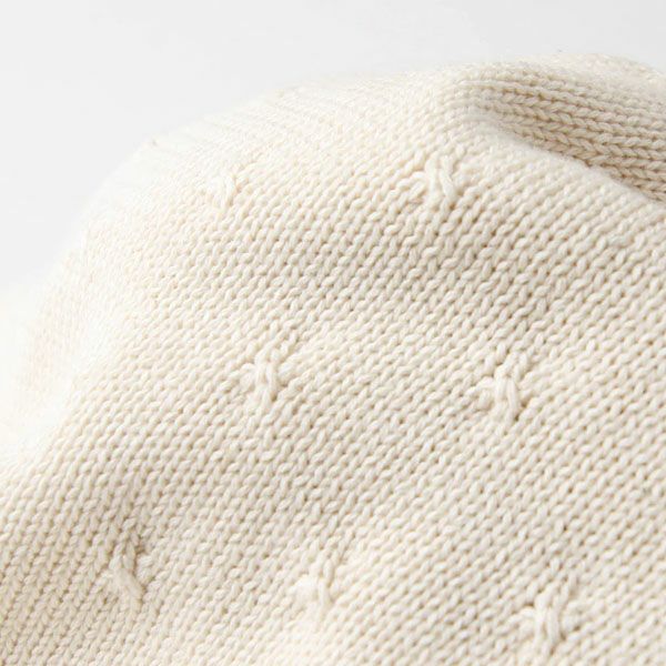 オーガニックコットン タック柄編みニットブランケット