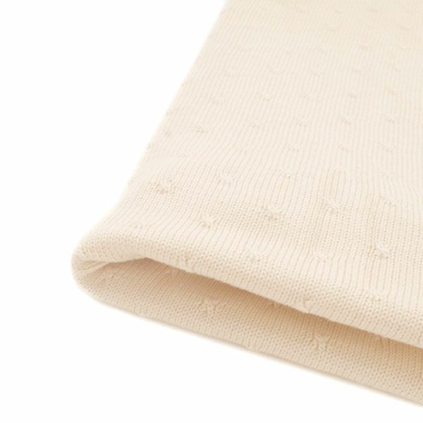 オーガニックコットン タック柄編みニットブランケット