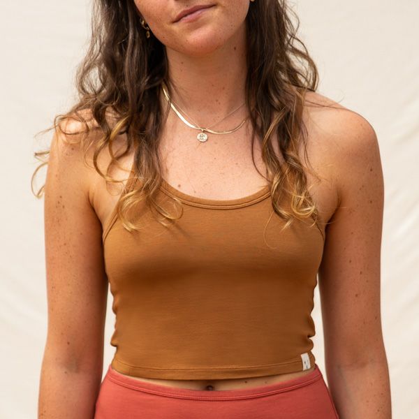 オーガニックコットン ベーシッククロップトップ