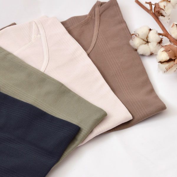 オーガニックコットン ランダムリブインナーワンピース