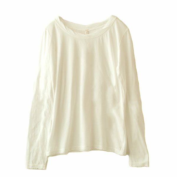 オーガニックコットン 薄地天竺 長袖カットソー