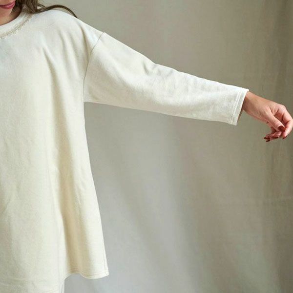 オーガニックコットン ベルベッドフレアトップス