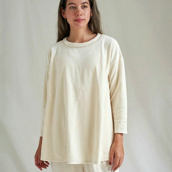 オーガニックコットン ベルベッドフレアトップス