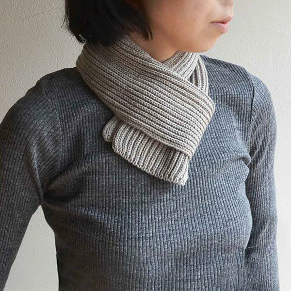 オーガニックコットン&ヤクショートマフラー