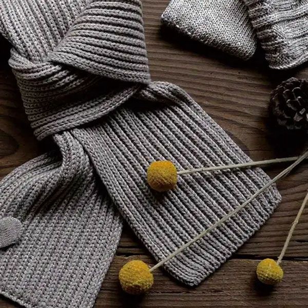 オーガニックコットン&ヤクショートマフラー