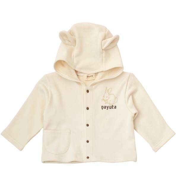 オーガニックコットン ベビー耳付きパーカー