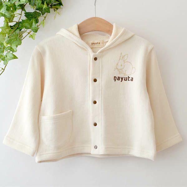 オーガニックコットン ベビー耳付きパーカー