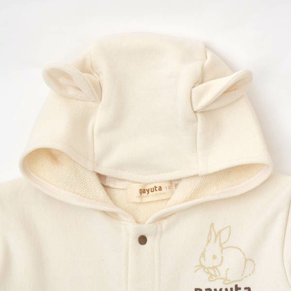 オーガニックコットン ベビー耳付きパーカー
