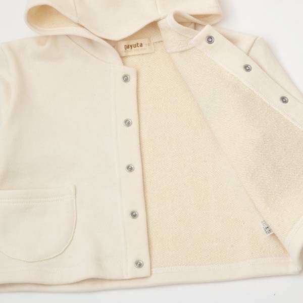 オーガニックコットン ベビー耳付きパーカー
