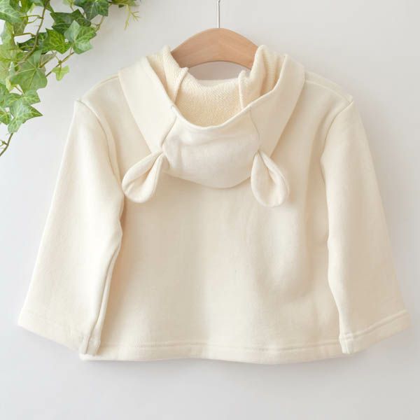 オーガニックコットン ベビー耳付きパーカー