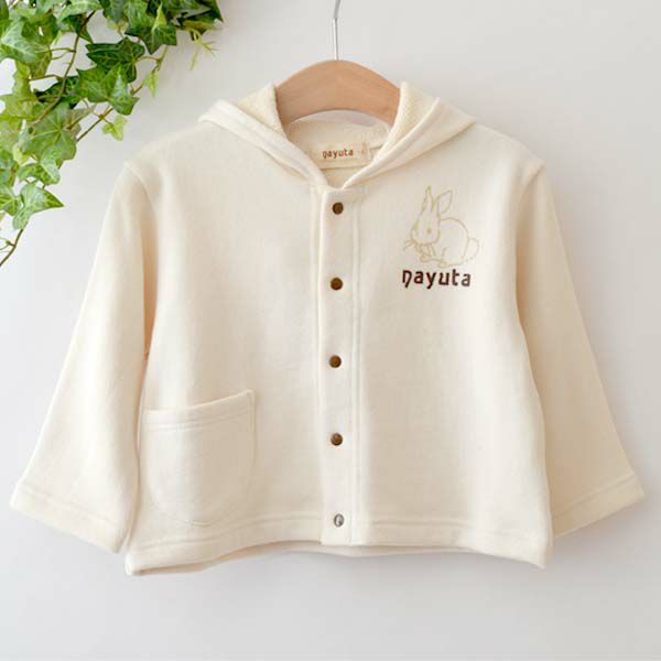 オーガニックコットン ベビー耳付きパーカー