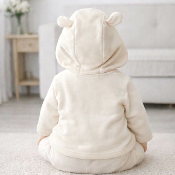オーガニックコットン ベビー耳付きパーカー