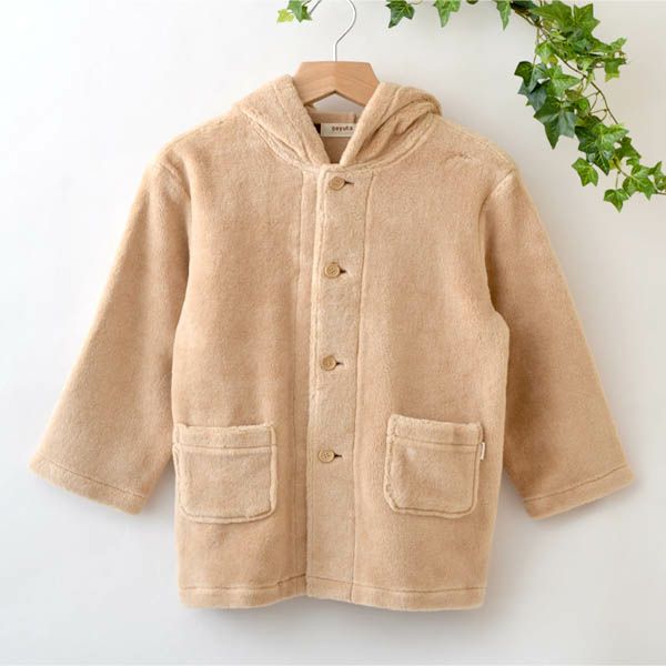 オーガニックコットン ベビーフード付きファーコート