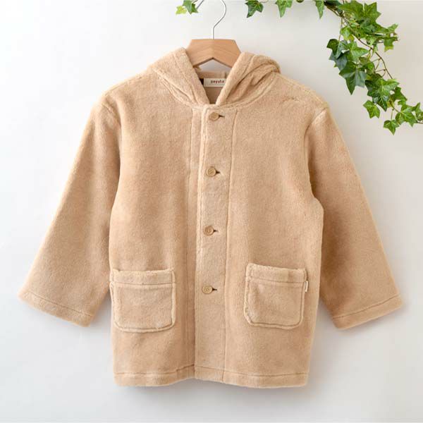 オーガニックコットン ベビーフード付きファーコート