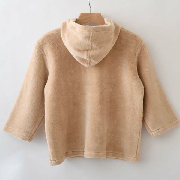 オーガニックコットン ベビーフード付きファーコート