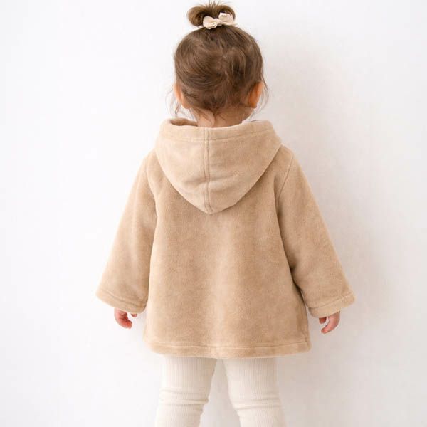 オーガニックコットン ベビーフード付きファーコート